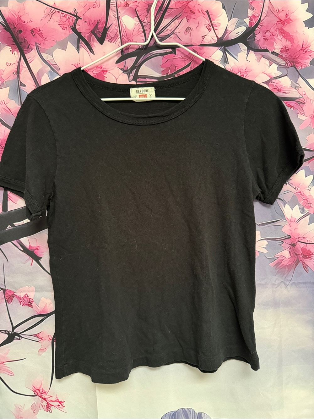 Re/Done REDONE Black Crewneck Short Sleeve Tee - Minimal Staple